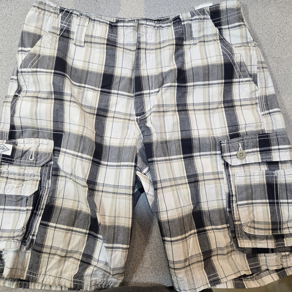 Lee Black and White Plaid Shorts
